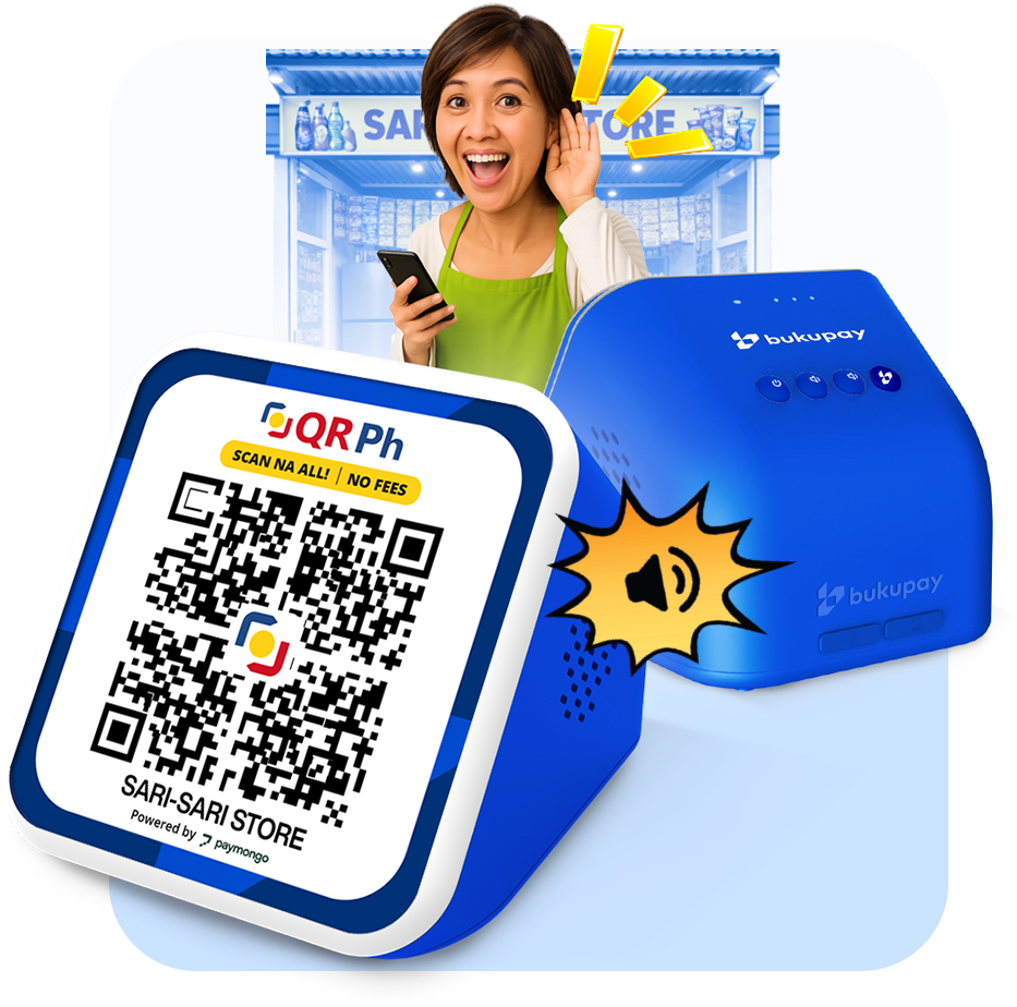 Merchant using BukuPay QR Ph Soundbox